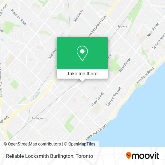 Reliable Locksmith Burlington map