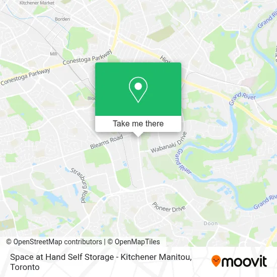 Space at Hand Self Storage - Kitchener Manitou map