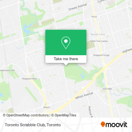 Toronto Scrabble Club map