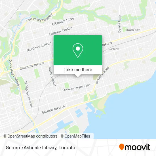 Gerrard/Ashdale Library map