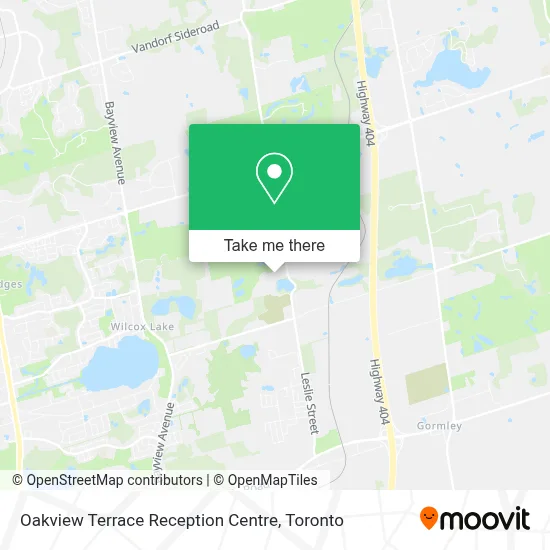 Oakview Terrace Reception Centre map