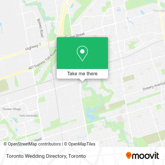Toronto Wedding Directory map