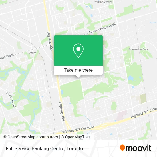 Full Service Banking Centre map