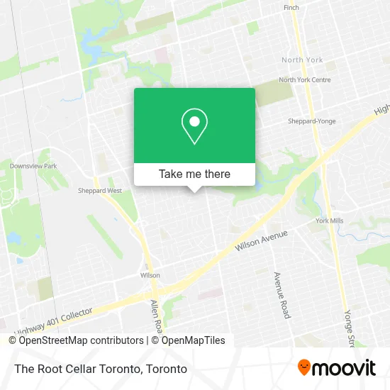 The Root Cellar Toronto map