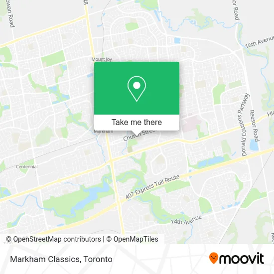 Markham Classics map