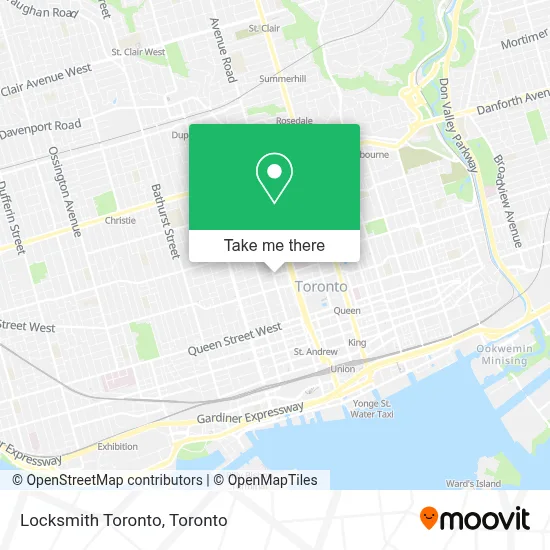 Locksmith Toronto map