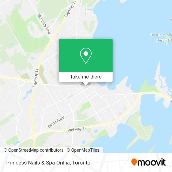 Princess Nails & Spa Orillia map