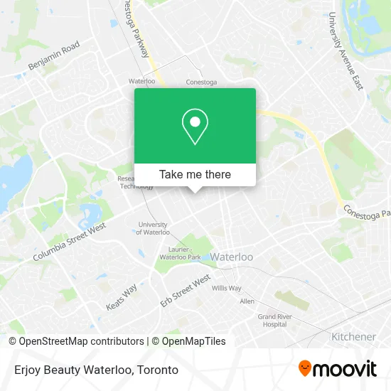 Erjoy Beauty Waterloo map