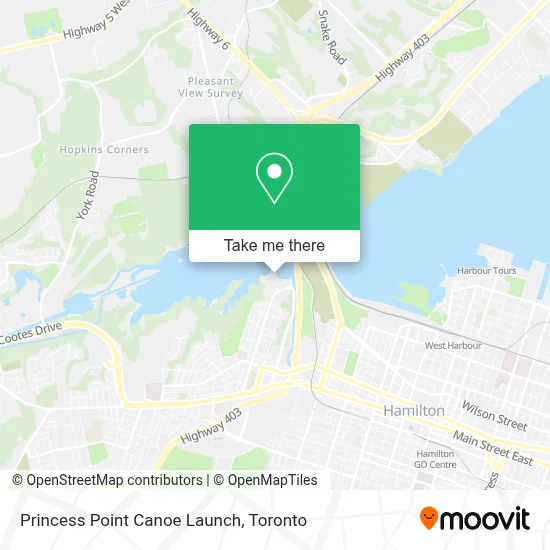 Princess Point Canoe Launch map