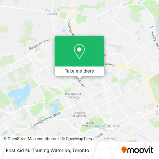 First Aid 4u Training Waterloo map
