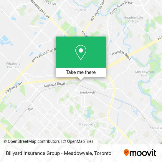 Billyard Insurance Group - Meadowvale map