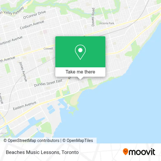 Beaches Music Lessons map