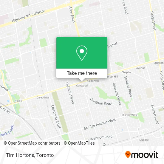 Tim Hortons map