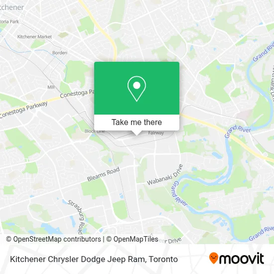 Kitchener Chrysler Dodge Jeep Ram map
