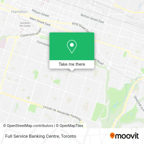 Full Service Banking Centre map