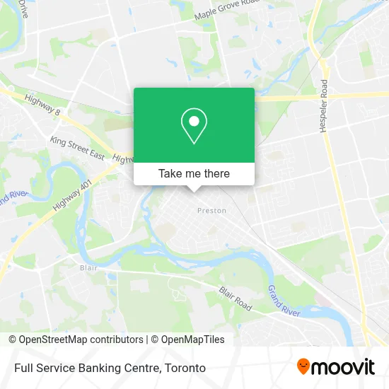 Full Service Banking Centre map