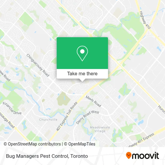 Bug Managers Pest Control map