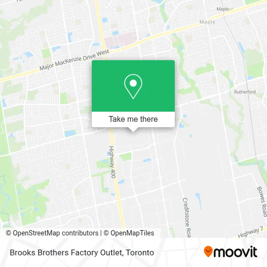 Brooks Brothers Factory Outlet map
