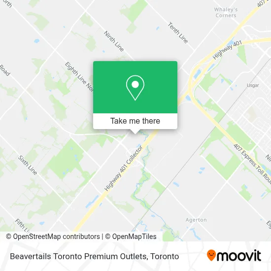 Beavertails Toronto Premium Outlets map