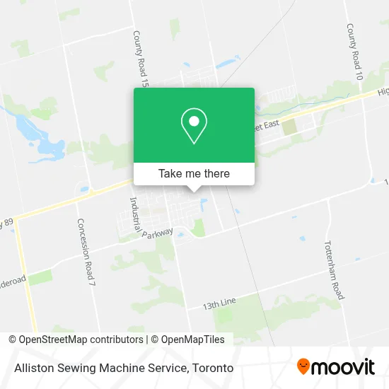 Alliston Sewing Machine Service map