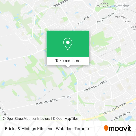 Bricks & Minifigs Kitchener Waterloo map