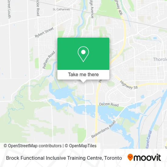 Brock Functional Inclusive Training Centre map