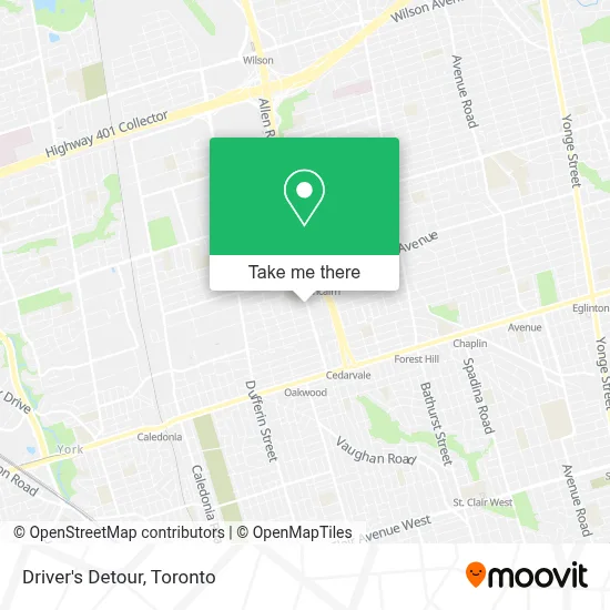 Driver's Detour map