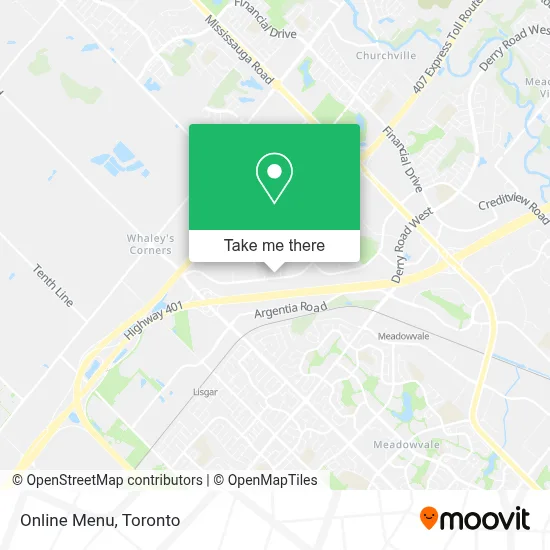 Online Menu map