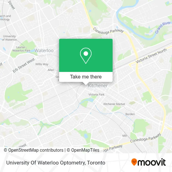 University Of Waterloo Optometry map