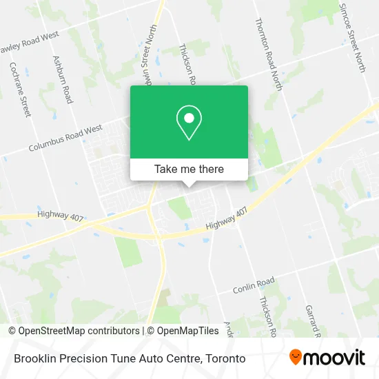 Brooklin Precision Tune Auto Centre map
