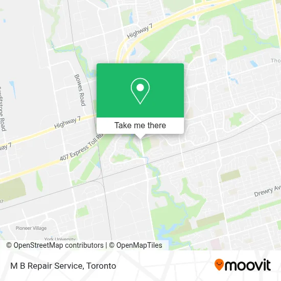 M B Repair Service map