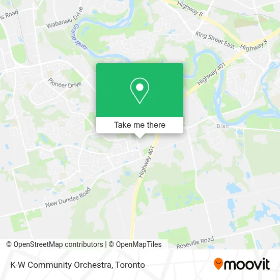 K-W Community Orchestra map