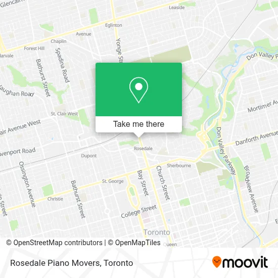 Rosedale Piano Movers map