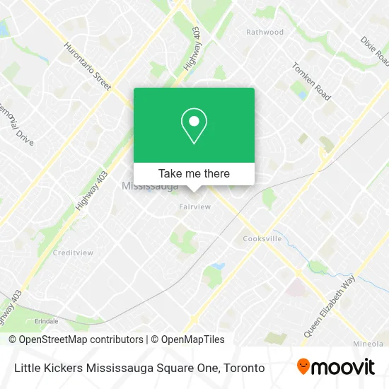 Little Kickers Mississauga Square One map