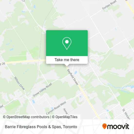 Barrie Fibreglass Pools & Spas map