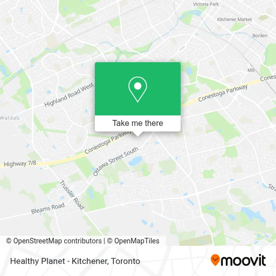 Healthy Planet - Kitchener map