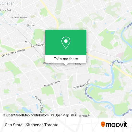 Caa Store - Kitchener map