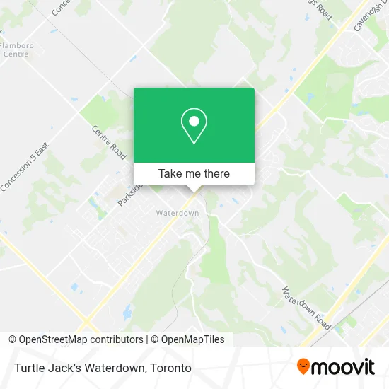 Turtle Jack's Waterdown map