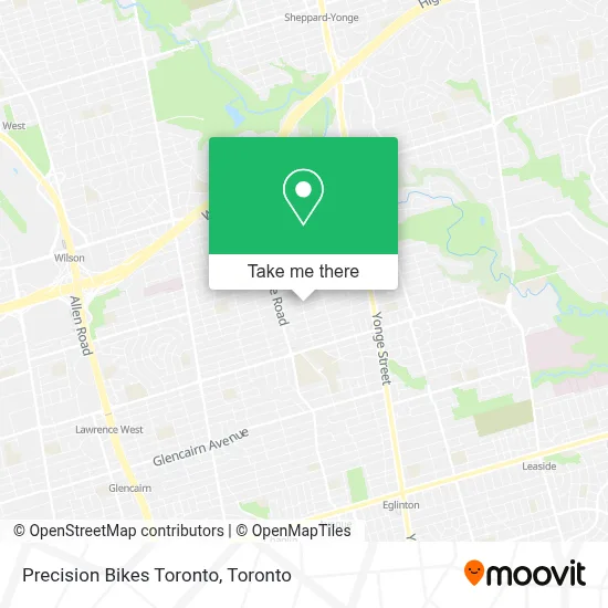 Precision Bikes Toronto map