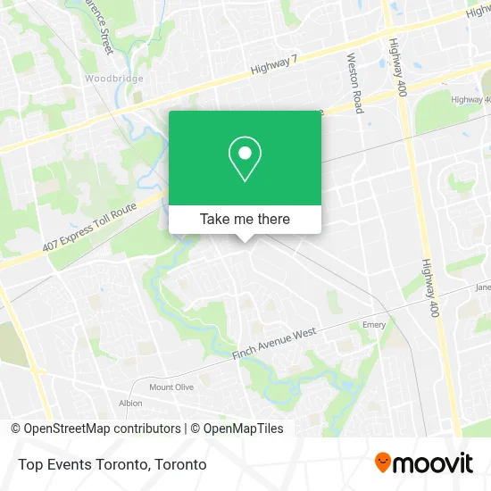Top Events Toronto map