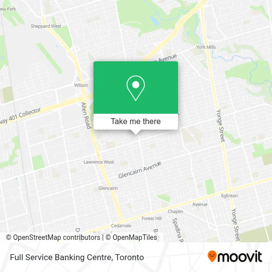 Full Service Banking Centre map