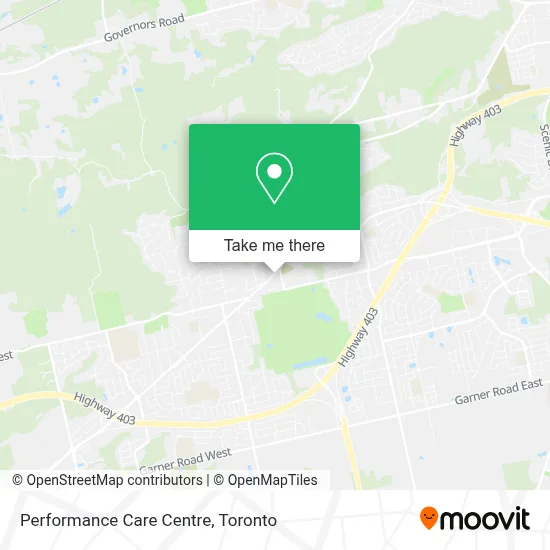 Performance Care Centre map