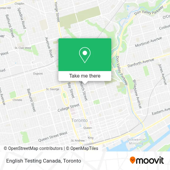 English Testing Canada map