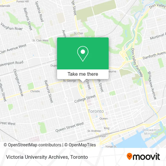 Victoria University Archives map
