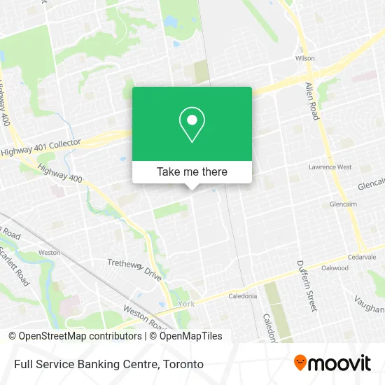 Full Service Banking Centre map