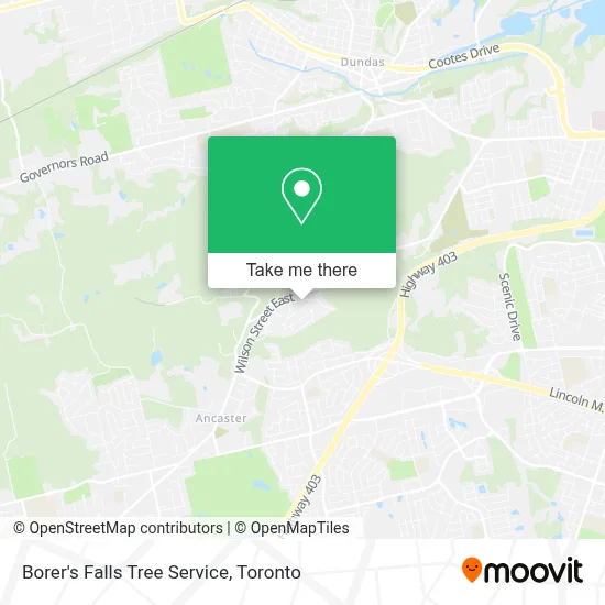 Borer's Falls Tree Service map