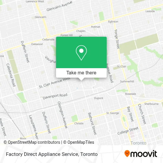 Factory Direct Appliance Service map