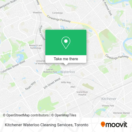 Kitchener Waterloo Cleaning Services map