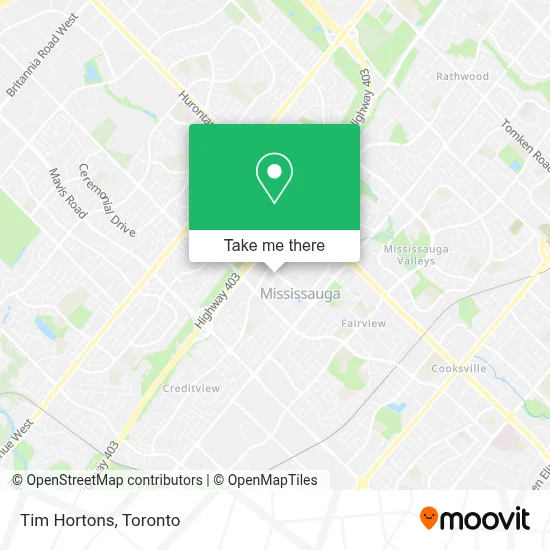 Tim Hortons map