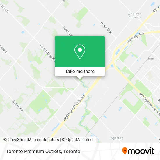 Toronto Premium Outlets map
